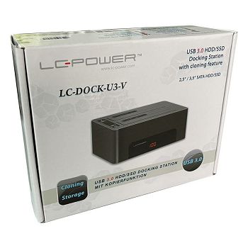 LC-Power dock za SSD/HDD, USB 3.2 - "kloniranje jednim dodirom"