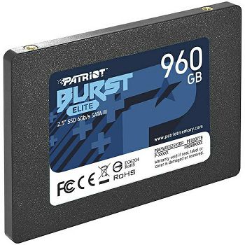 Patriot SSD Burst Elite R450/W320, 960GB, 7mm,2.5"