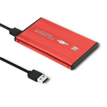 Qoltec kućište vanjskog tvrdog diska HDD/SSD 2,5'' SATA3 | USB 3.0 | crvena