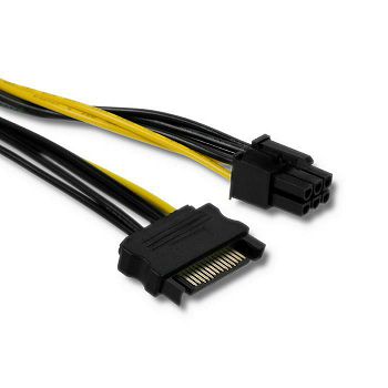 Qoltec SATA kabel muški 15pin-PCI-E 6pin |15cm