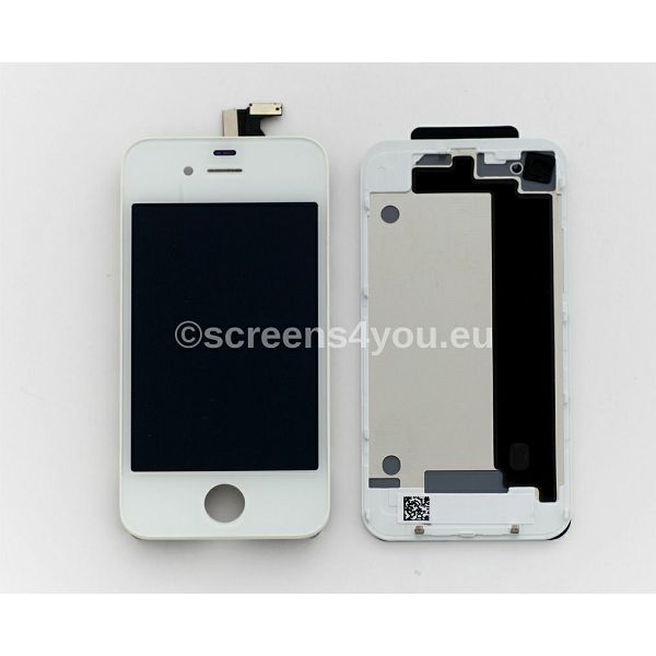 Zamjenski ekran i staklo osjetljivo na dodir za iPhone 4 + zadnja strana u bijeloj boji