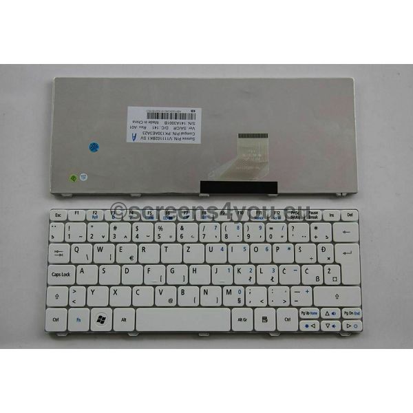 Tipkovnica za laptope Acer Aspire One D255E/D257/NAV50 bijela