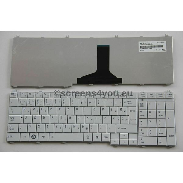 Tipkovnica za laptope Toshiba Satellite C660/C670/L750 bijela ENG